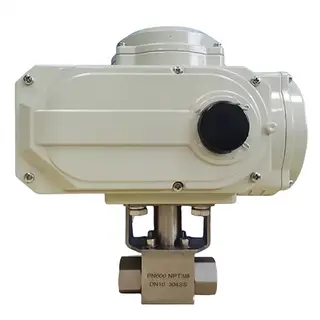 SS 304 Ball Control Valve, 3/8 IN, PN600, Electric, NPT Ends