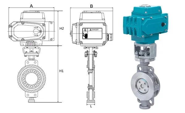 Electric Double Offset Butterfly Control Valve Design