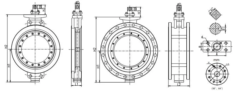 Triple Eccentric Butterfly Valve Design Drawings