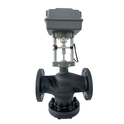 Electric Temperature Control Valve, GGG40, 3 Inch, Three Way