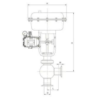 Pneumatic Sanitary Control Valve Structure Drawing