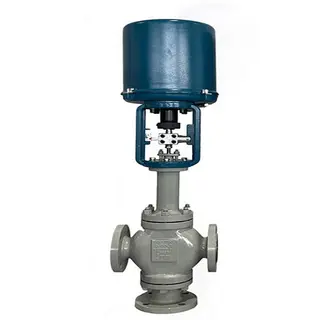 Motorized 3-Way Globe Control Valve, A216 WCB, 2 IN, CL 150