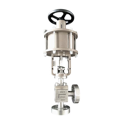 SS 304 Angle Control Valve, 1/2 Inch, 2500 LB, Flanged Ends