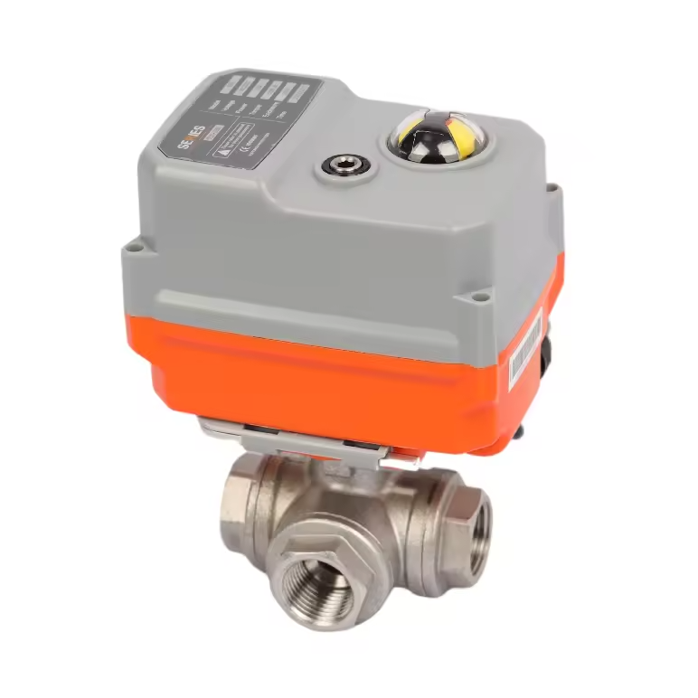 3 Way Motorized Flow Control Valve, DN15-DN200, DC 24V, PVC