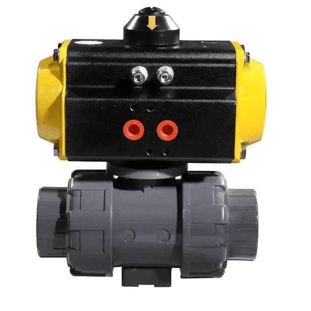 Double Union Pneumatic Ball Control Valve, UPVC, DN15-DN150