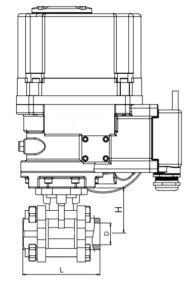 Drawing of Electric Ball Control Valve