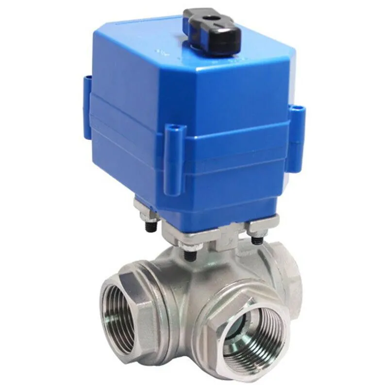 3-Way Motorized Ball Control Valve, ASTM A351 CF8M, 1 Inch