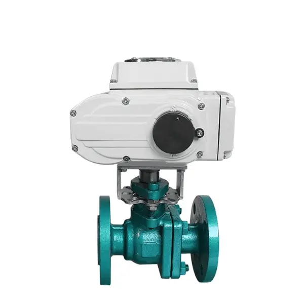 Fluorine Lined Electric Ball Control Valve, DN25, PN16, WCB