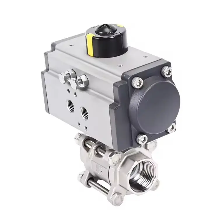 3PC Pneumatic Ball Control Valve, SS, DN8-DN100, PN16-PN64