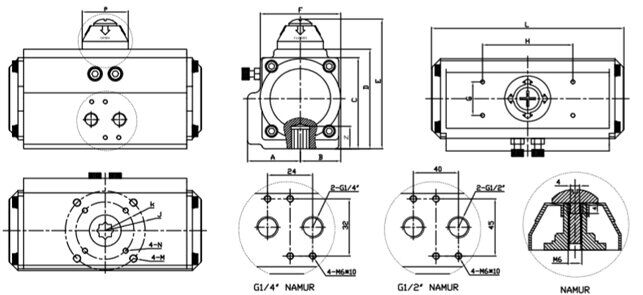 Drawing of Pneumatic Ball Control Valve