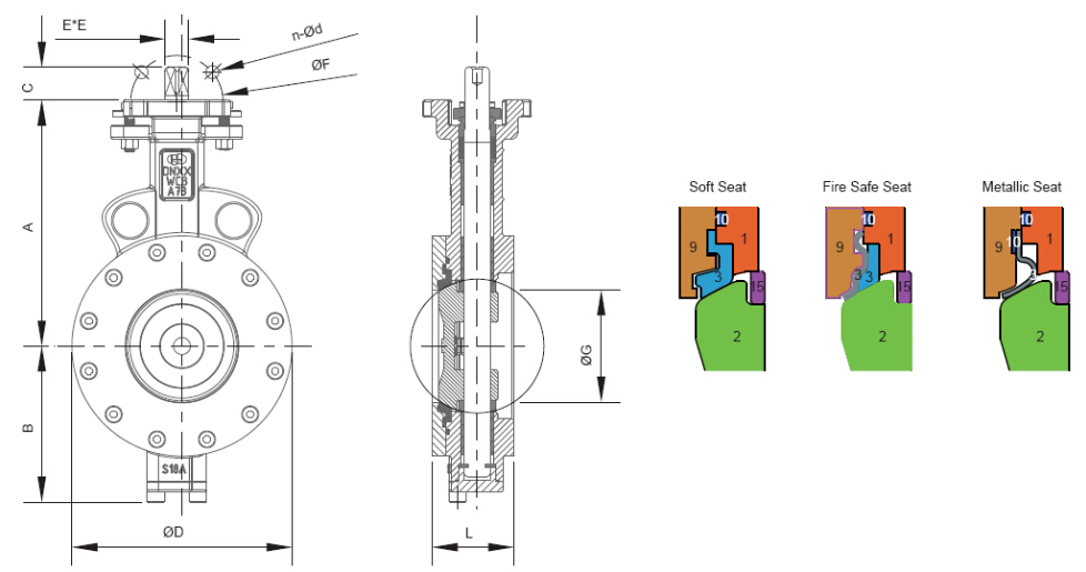 Drawing of Butterfly Control Valve Drawing of Butterfly Control Valve