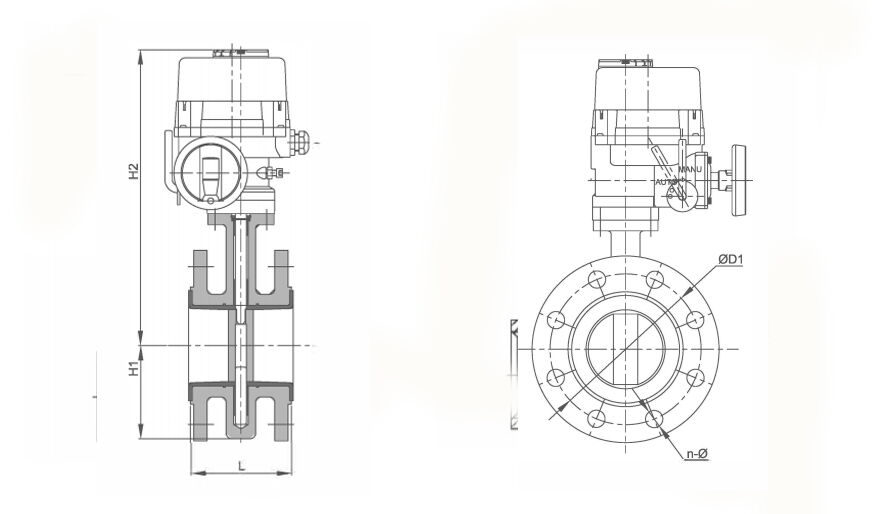 Drawing of Butterfly Control Valve
