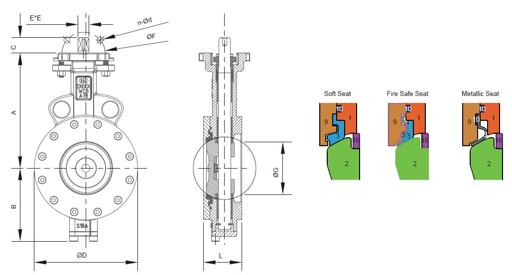 Drawing of Butterfly Control Valve Drawing of Butterfly Control Valve