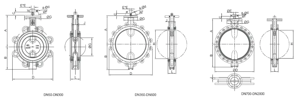 Drawing of Butterfly Control Valve