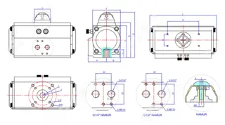 Drawing of Pneumatic Butterfly Valve