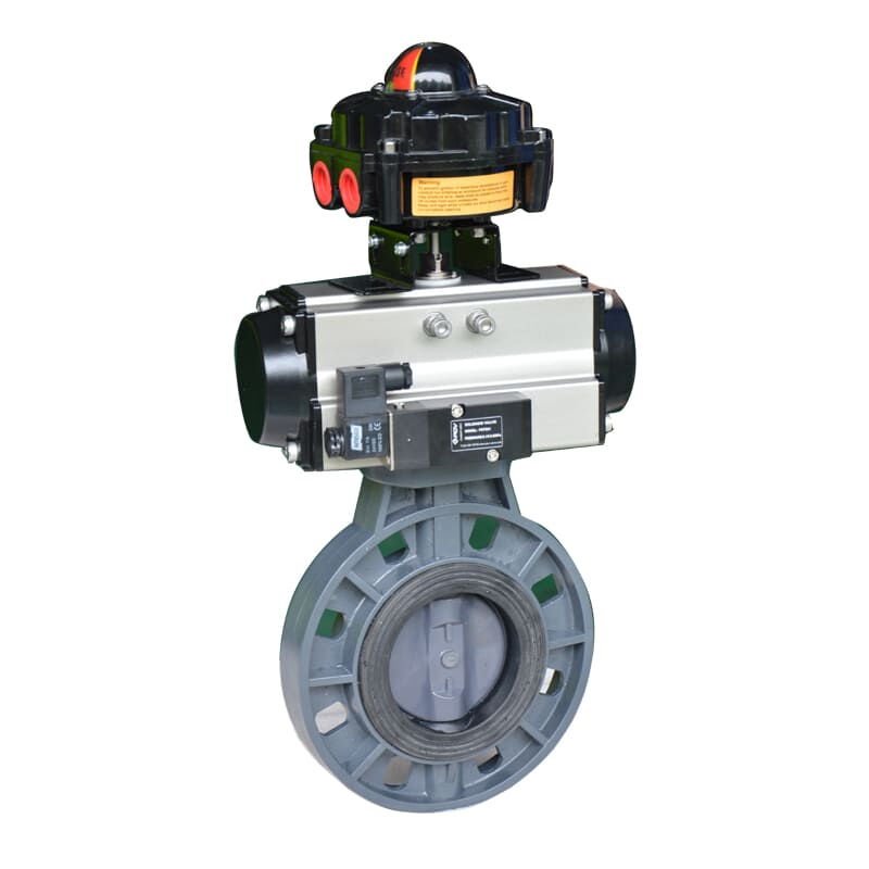 UPVC Butterfly Control Valve, Pneumatic, 2-12 Inch, 150 LB