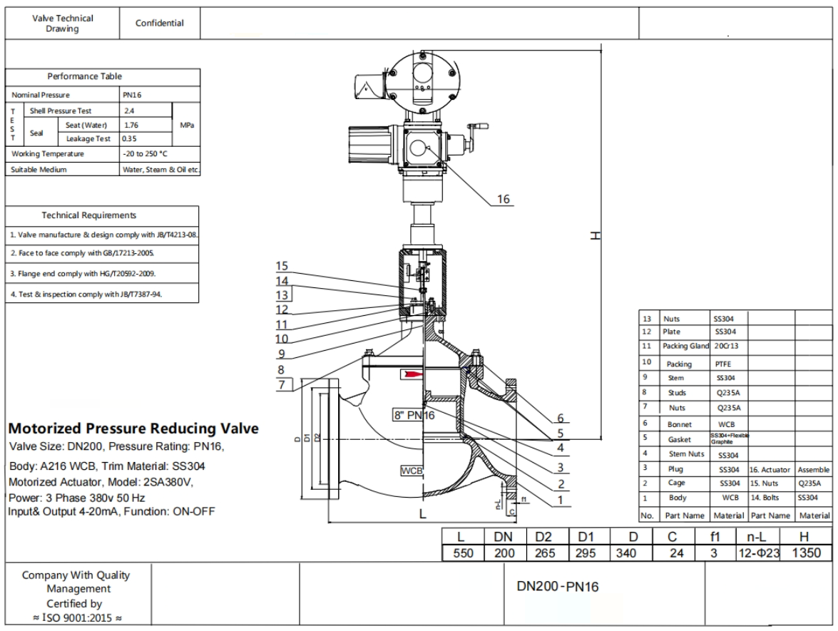 Drawing of globe valve Drawing of globe valve