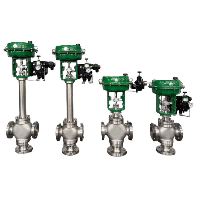 Pneumatic Three Way Globe Control Valve, 600 LB, 3/4-16 Inch