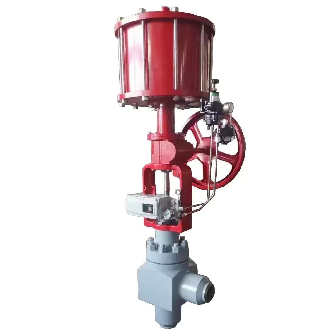 Pneumatic Angle Type Control Valve, Unbalanced, Multi-stage