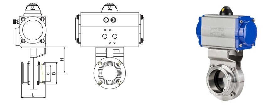 Pneumatic Sanitary Butterfly Valves Pneumatic Sanitary Butterfly Valves