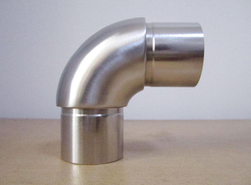 Stainless Steel 90 Degree Curved Elbow Fitting Connector, SS 304