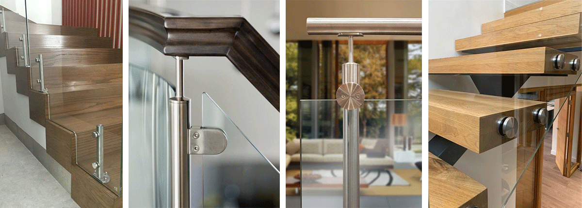 Stainless Steel glass stair railing Glass Clamp