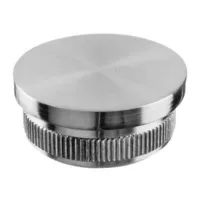 Stainless Steel Railing Flat End Cap, Satin / Brushed Finish