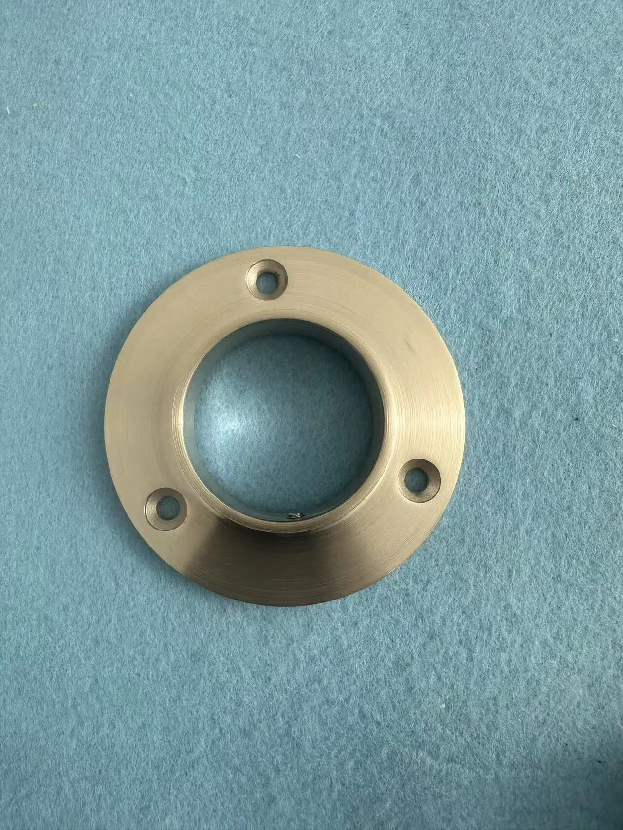 Stainless steel railing base flange with round mounting plate for handrail posts