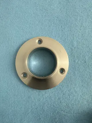 Stainless steel railing base flange with round mounting plate for handrail posts