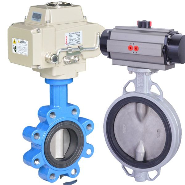 Pneumatic butterfly control valves