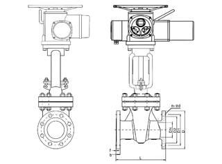 Drawing for Multi-turn Electric Globe Control Valves