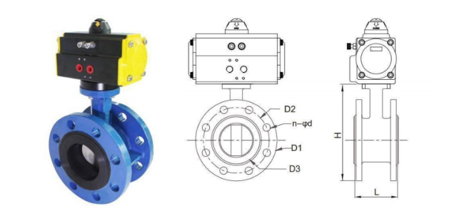 Pneumatic Butterfly Control Valve
