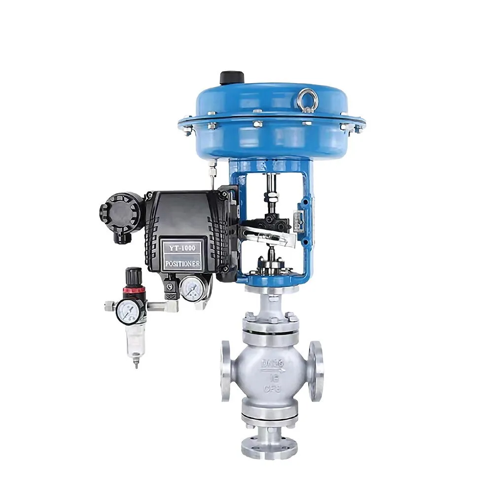 Pneumatic 3 Way Control Valve, ASTM A351 CF8, 3/4 IN, 150 LB