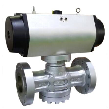 Pneumatic Lubricated Plug Control Valve, CS, SS, 150-2500 LB