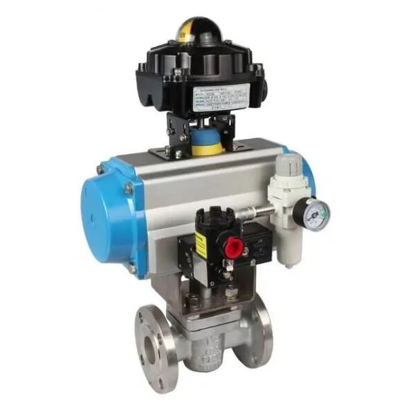 Pneumatic Plug Control Valve, A351 CF8, 1/2-24 IN, Flanged