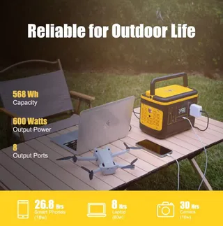 568Wh Portable Power Station for Your Outdoor Life