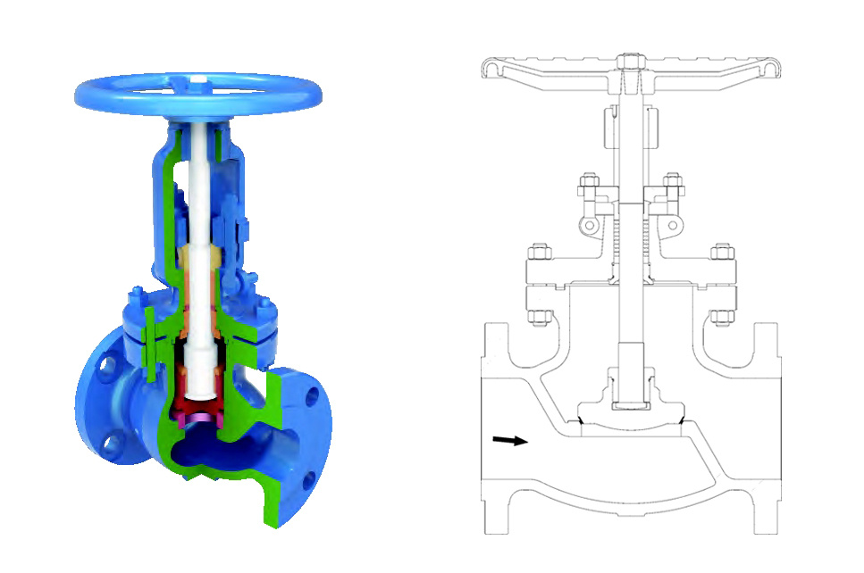 Cast Steel Globe Valve Design Drawing