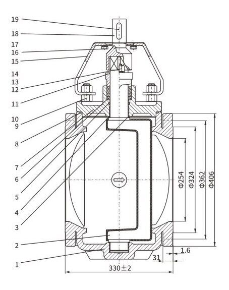 Eccentric Plug Valve Structural Diagram