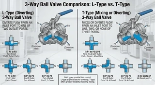 L-Type vs. T-Type 3-Way Ball Valves Mechanism
