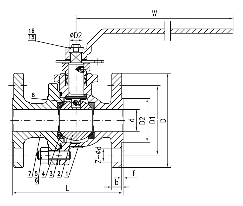 Carbon Steel Floating Ball Valve Structural Diagram Carbon Steel Floating Ball Valve Structural Diagram
