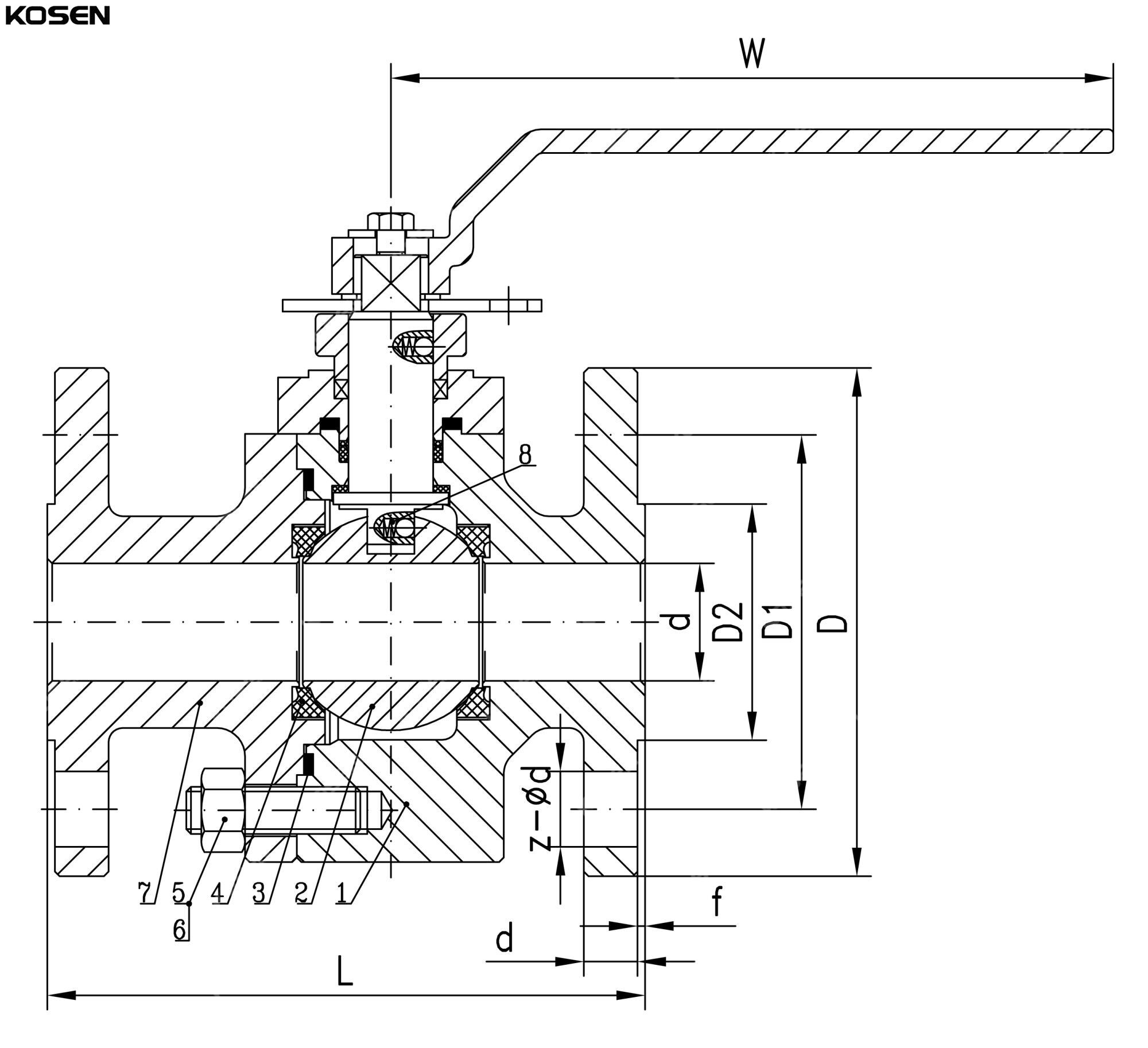 Forged Floating Ball Valve Structural Diagram