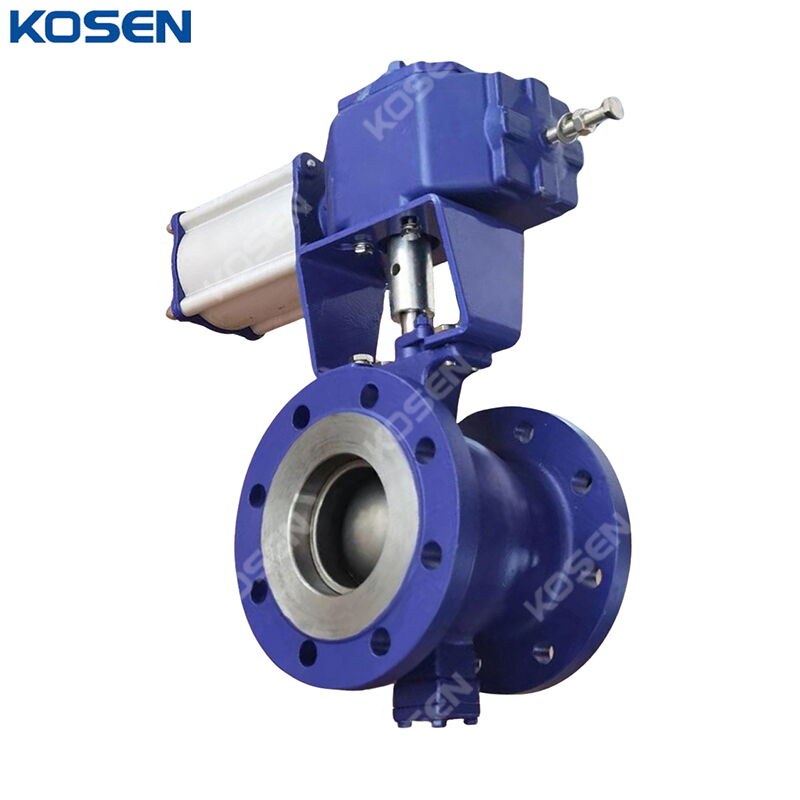 Single Acting Pneumatic Segment Ball Valve, A216 WCB, 150 LB
