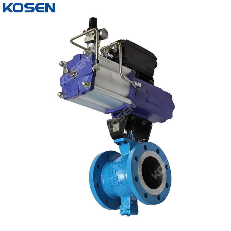 Spring Return Pneumatic Segment Ball Valve, WCB, DN100, PN10