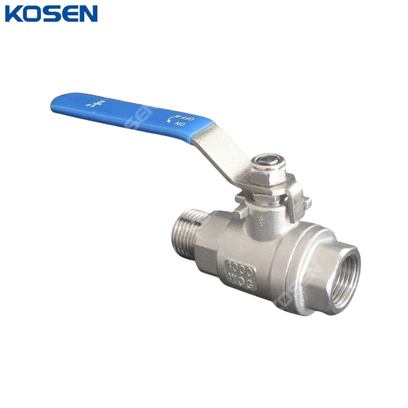1000 WOG Ball Valve, 2 Piece, 1/2 Inch, DN15, MNPT*FNPT Ends