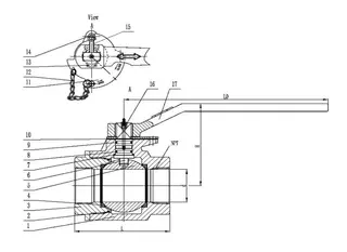 2PC Oilfield Ball Valve Structural Diagram