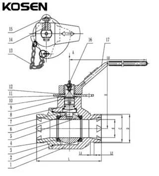 Oil Field Ball Valve Structural Diagram