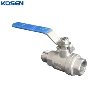 1000 WOG Ball Valve, 2 Piece, 1/2 Inch, DN15, MNPT*FNPT Ends