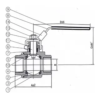 ASTM A216 WCB Seal-Welded Ball Valve Structural Diagram