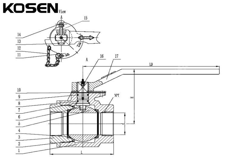 Threaded Ball Valve Design Drawing