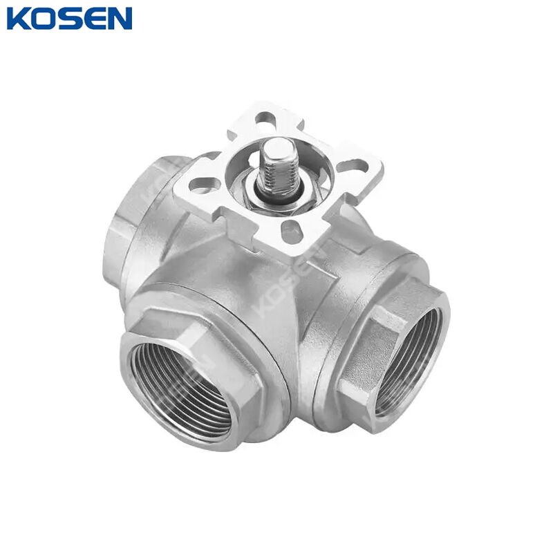 Three Way Ball Valve, ASME B16.34, A351 CF8M, 1000 WOG, NPT